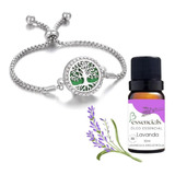 Kit Pulseira Difusora Aromaterapia Óleo Essencial Lavanda