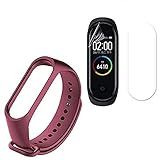 Kit Pulseira Extra De Silicone Vinho Película De Gel Flexível Para Xiaomi Mi Band 4