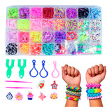 Kit Pulseira Fábrica Elásticos Loom Band Miçangas 1564 Pçs