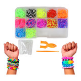 Kit Pulseira Fábrica Elásticos Maleta Loom Band 540 Pçs
