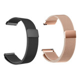 Kit Pulseira Magnética Compatível Xiaomi Amazfit Gtr 4 A2166 Cor Preto Rôse Gold