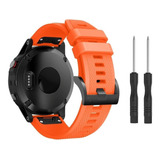 Kit Pulseira Para Garmin Fenix 5 6 935 945 Com Chaves E Anel Cor Laranja Largura 22mm