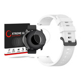 Kit Pulseira Silicone Haylou Solar Ls05 Capa Pelicula 3d Cor Branco