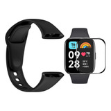 Kit Pulseira Silicone   Película P  Smartwatch Redmi Watch 3