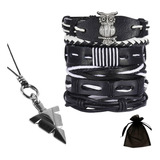 Kit Pulseiras Masculinas Couro
