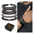 Kit Pulseiras Olho Grego Miçangas Couro Masculino Fem C/4
