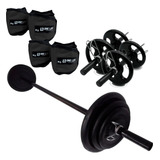 Kit Pump Barra Oca 20 Kg De Anilhas Caneleira 3 E 5kg