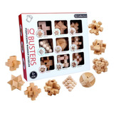 Kit Puzzle Quebra Cabeças Madeira 3d Desafio 9 Peças qi
