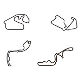 Kit Quadrinhos 4 Pistas Decoração F1 Fórmula 1