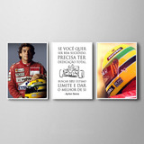Kit Quadro Decorativo Ayrton Senna Frase