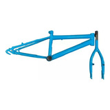 Kit Quadro E Garfo Bicicleta Aro 16 Azul Retrô Claro