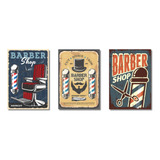 Kit Quadros Barbearia Salão Vintage Retro Mdf 20x30