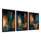 Kit Quadros Decorativos Abstrato