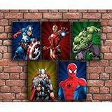 Kit Quadros Decorativos Mosaico Super Heróis