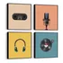 Kit Quadros Decorativos Música Colorido Com Moldura 40x40