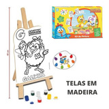 Kit Quadros Pintura Infantil Galinha Pintadinha C  Cavalete