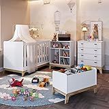 Kit Quarto Infantil Berço Cômoda Estante Caixa COR BRANCO