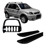 Kit Quebra Mato estribo Chapa Ecosport 2008 Até 2012 Preto