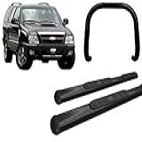 KIT QUEBRA MATO ESTRIBO OVAL OBLONGO PRETO PARA BLAZER