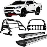 Kit Quebra Mato Estribo Santo Ant DUPLO Hilux 16 20 Preto