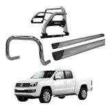 Kit Quebra Mato Estribo Santo Antônio Amarok Cd Cromado