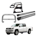 Kit Quebra Mato Estribo Santo Antônio Amarok Cd Cromado