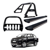 Kit Quebra Mato Estribo Santo Antônio Amarok Cd Preto