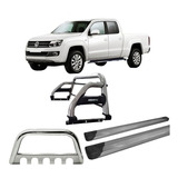 Kit Quebra Mato Estribo Santo Antônio H2 Amarok Cd Cromado