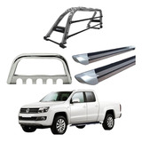 Kit Quebra Mato Estribo Santo Antônio H2 Amarok Cd Cromado