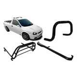Kit Quebra Mato Estribo Santo Antonio Pick up Corsa Preto