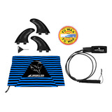 Kit Quilhas Surf M5 Leash 6 Capa Pranchinha Parafina