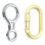 Kit R17 Rapel Freio 8 Aço 35kn E Mosquetão Aço 25kn Usclimb