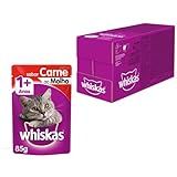 Kit Ração Úmida Whiskas Sachê Carne Ao Molho Para Gatos Adultos 20x85g