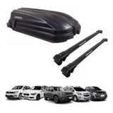 Kit Rack Maleiro Bagageiro Teto 300 Litros 50kg Preto
