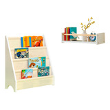 Kit Rack Para Livros Montessori Prateleira Flutuante