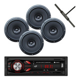 Kit Radio Bluetooth Carro antena Interna 2 Pares 6 Pol