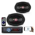 Kit Rádio Mp3 Bluetooth Pen Driver   Par A  Falantes 6x9 Tr