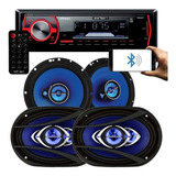Kit Radio Som Automotivo Bluetooth Falante Hurricane 6 6x9