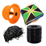 Kit Raia Peixinho 34x34 Carretilha Linha Nylon 500 E Rabiola