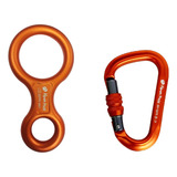 Kit Rapel Básico Freio Oito Laranja E Mosquetão Alpen Pass