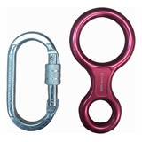 Kit Rapel Freio 8 35kn Alumínio Mosquetão Oval 25kn Aço Qfix