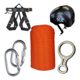 Kit Rapel K2 Corda Capacete Mosquetão Freio Cadeirinha