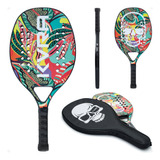 Kit Raquete Beach Tennis Fibra Carbono 3k Soft Eva Bolsa