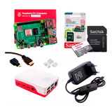 Kit Raspberry Pi 4 4gb Case Fonte C Botão On off 64gb