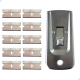 Kit Ratinho De Metal Raspador De Insulfilm Com 10 Laminas