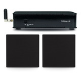 Kit Rd Hdmi Tv 2 Arandelas Quadrada Cx6 50w Rms Frahm