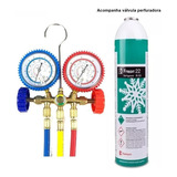 Kit Recarga Gás R22 Split 1 Kg Dupont Manifold Completo