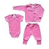 Kit Recém Nascido 03 Peças Com Body  Calça E Casaquinho Mafessoni Rosa