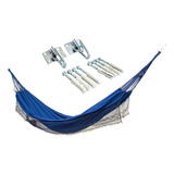 Kit Rede De Dormir Jeans 1 Par De Ganchos Life