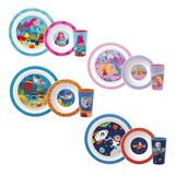 Kit Refeição Aventuras Prato Bowl E Copo Infantil Buba